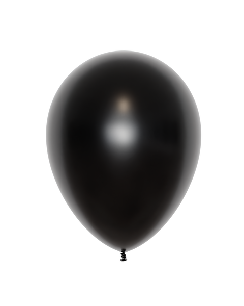 12" Black Latex Balloon, Helium Inflated