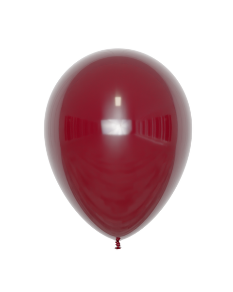 12" Burgundy Latex Balloon, Helium Inflated