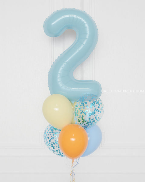Bluey Number Confetti Balloon Bouquet, 7 Balloons, sold by Balloon Expert