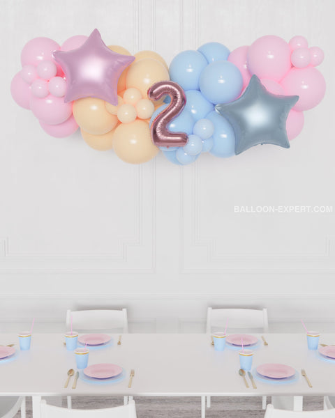 Bluey Pink Number Balloon Garland - 5 feet, sold by Balloon Expert