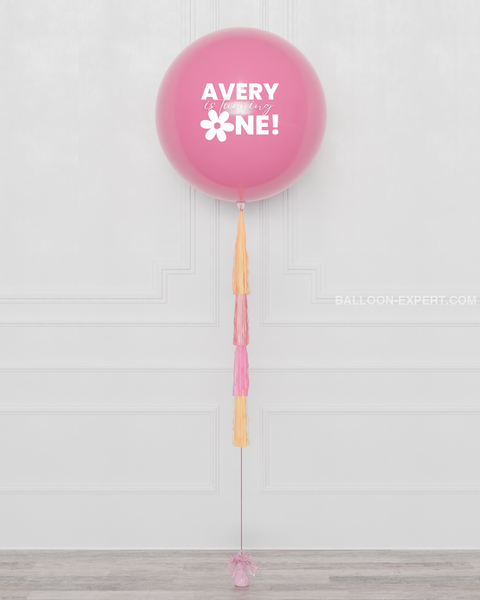 Blush and Pink Jumbo Balloon with Tassels, sold by Balloon Expert