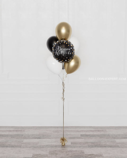 Bonne Retraite Chic Balloon Bouquet, 7 Balloons, full image, sold by Balloon Expert