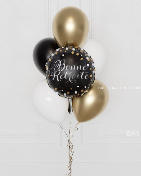 Bonne Retraite Chic Balloon Bouquet, 7 Balloons, close-up image, sold by Balloon Expert
