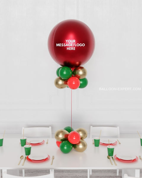Christmas Orbz Balloon Centerpiece made by Balloon Expert