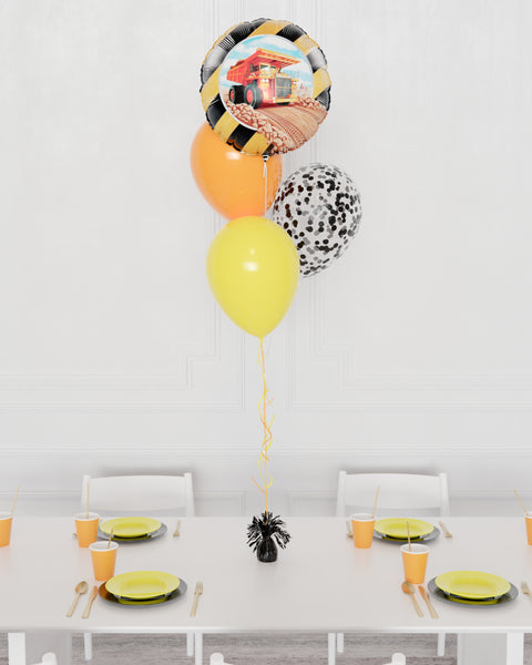 Construction Confetti Foil Balloon Bouquet, 4 Balloons from Balloon Expert