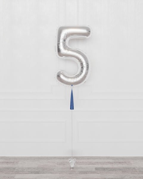 Custom Foil Number Balloon with Tassel, helium inflatedCustom Foil Number Balloon with Tassel, helium inflated