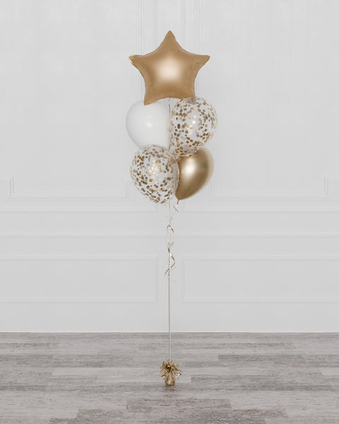 Customize Confetti Foil Balloon Bouquet, 5 Balloons, choose your colors