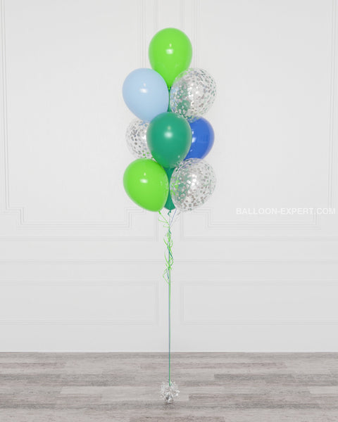 Dinosaur Confetti Balloon Bouquet, 10 Balloons, Full Image