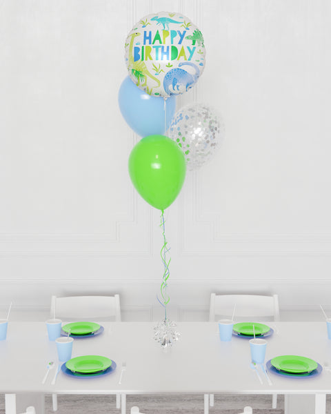 Dinosaur Confetti Foil Balloon Bouquet, 4 Balloons from Balloon Expert