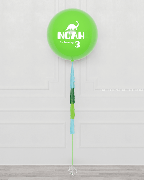 Dinosaurs Jumbo Balloon with Tassels, sold by Balloon Expert