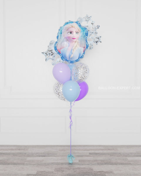 Frozen Supershape Confetti Balloon Bouquet Full Image