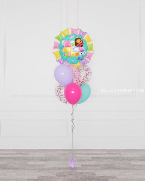 Gabbys Dollhouse Supershape Confetti Balloon Bouquet