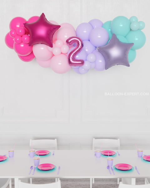 Gabby's Dollhouse Number Balloon Garland - 5 feet, sold by Balloon Expert
