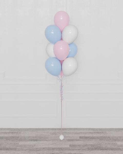 Gender Reveal Balloon Bouquet in Pink, Blue, and White