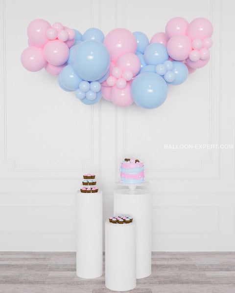 Gender Reveal Balloon Garland, 6 f, in Pink and Blue