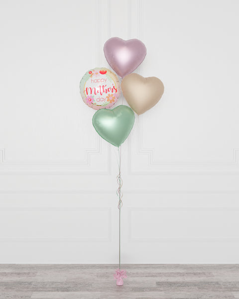 Happy Mother's Day Floral Foil Balloon Bouquet, 4 Balloons