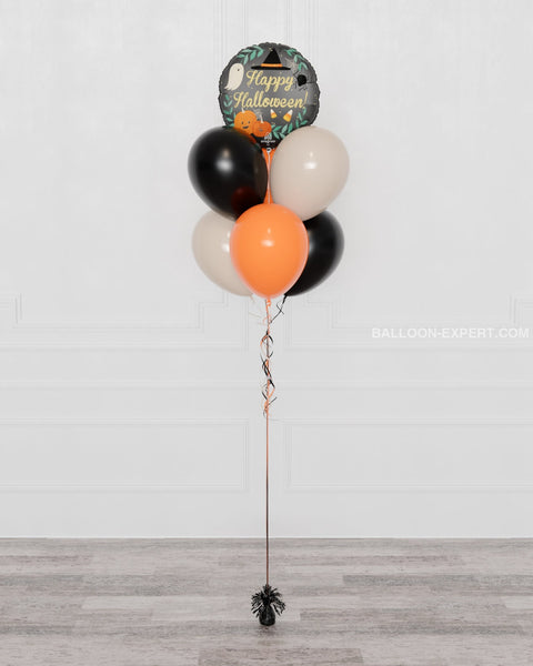 Happy Halloween Balloon Bouquet, 7 Balloons, helium inflated