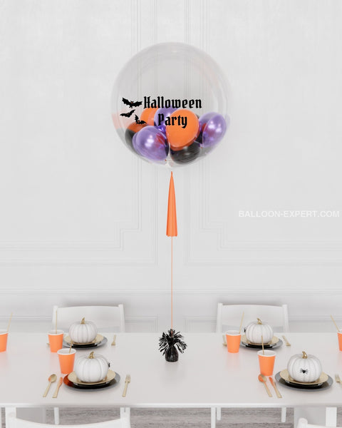 Haunted Halloween Custom Bubble Balloon Filled with Small Balloons, sold by Balloon Expert