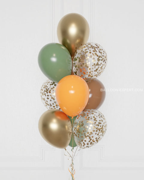 Jurassic World Confetti Balloon Bouquet, 10 Balloons, Close Up Image
