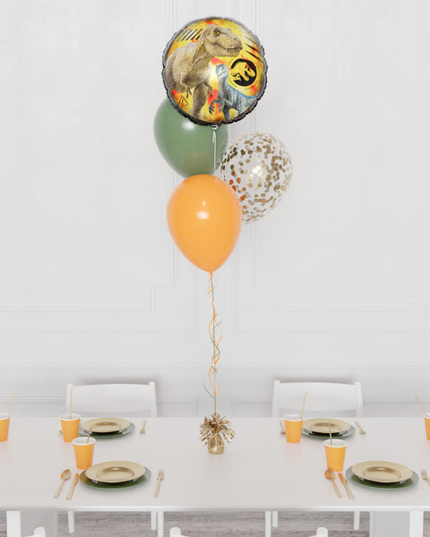 Jurassic World Confetti Foil Balloon Bouquet, 4 Balloons from Balloon Expert