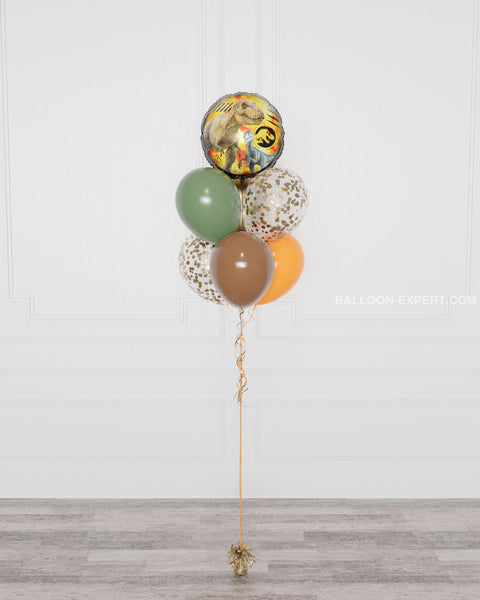 Jurassic World Foil Confetti Balloon Bouquet, 7 balloons, full image