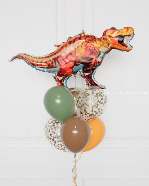 Jurassic World Supershape Confetti Balloon Bouquet, close up image