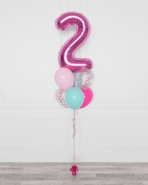 LOL Surprise Number Confetti Balloon Bouquet, 7 Balloons, full image, sold by Balloon Expert