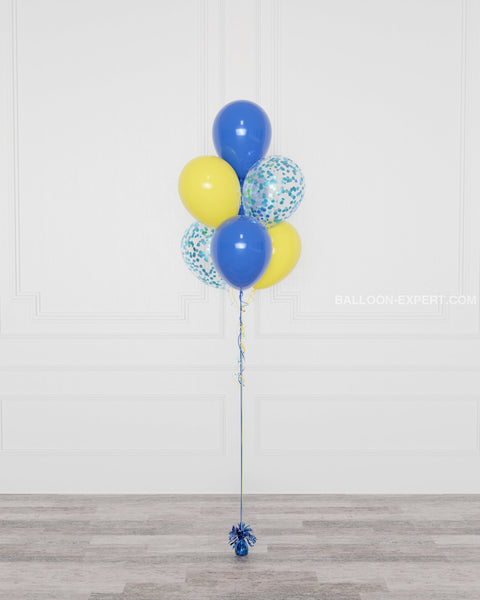 Minions Confetti Balloon Bouquet, 7 Balloons, full image