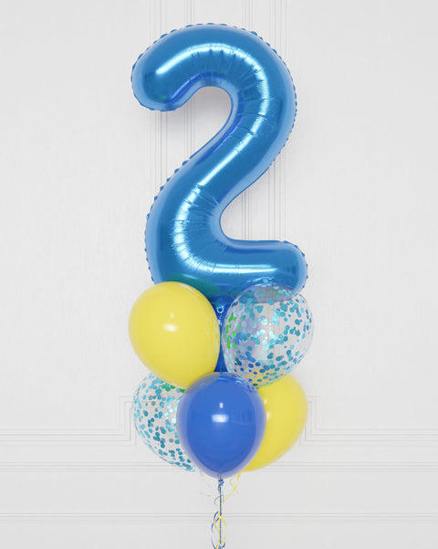 Minions Number Confetti Balloon Bouquet, 7 Balloons
