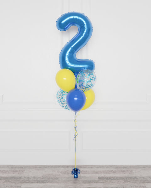 Minions Number Confetti Balloon Bouquet, 7 Balloons