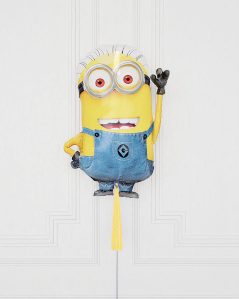 Minions Supershape Balloon with Tassel, Inflated with helium