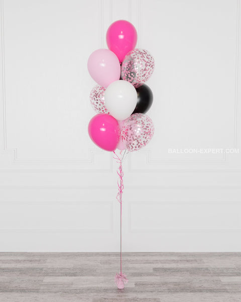 Minnie Mouse Confetti Balloon Bouquet, 10 Balloons, Full Image