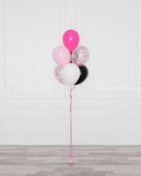 Minnie Mouse Confetti Balloon Bouquet, 7 Balloons, Full Image