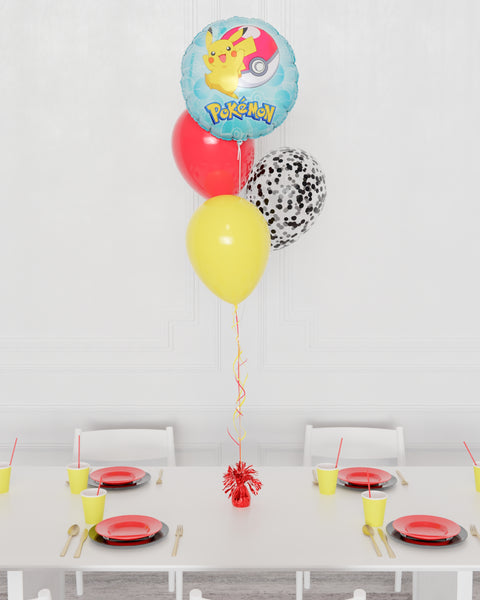 Pokemon Confetti Foil Balloon Bouquet, 4 balloons from Balloon Expert