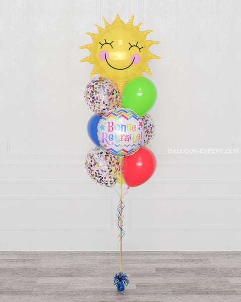 Retirement Sunshine Confetti Balloon Bouquet, 10 Balloons, sold by Balloon Expert