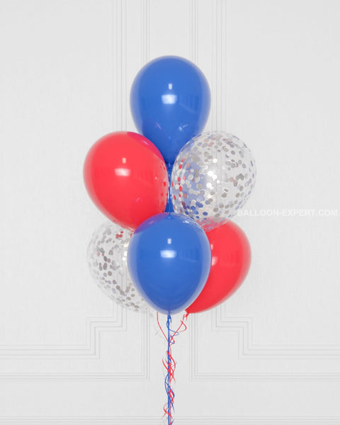 Spider-Man Confetti Balloon Bouquet, 7 Balloons, Helium Inflated