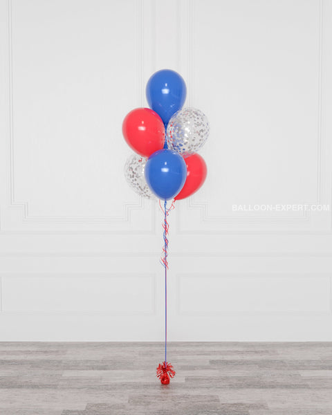 Spider-Man Confetti Balloon Bouquet, 7 Balloons, Helium Inflated, Full Image