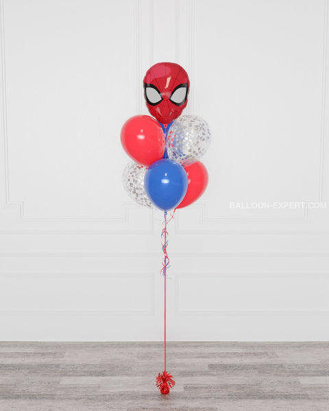 Spider-Man Foil Confetti Balloon Bouquet, 7 balloons, full image, Balloon Expert