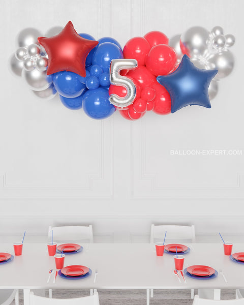 Spider-Man Number Balloon Garland - 5 feet, sold by Balloon Expert