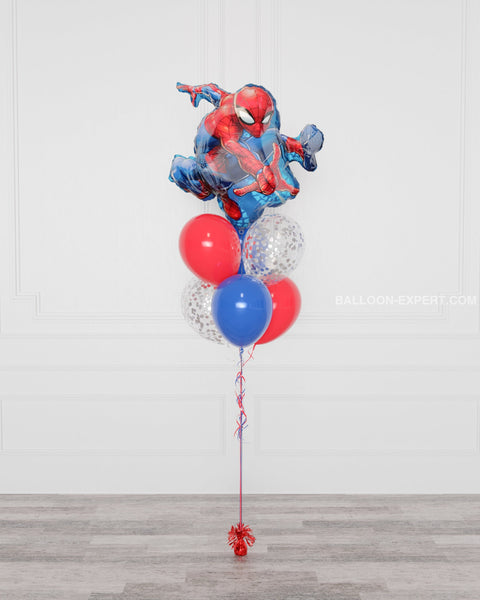 Spider-Man Supershape Confetti Balloon Bouquet, full image, Balloon Expert