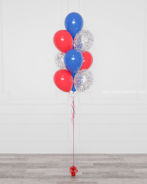 Spiderman Confetti Balloon Bouquet, 10 Balloons, Full Image