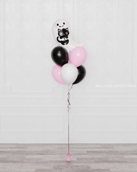 Spooky Cute Ghost Balloon Bouquet, 7 Balloons, helium inflated