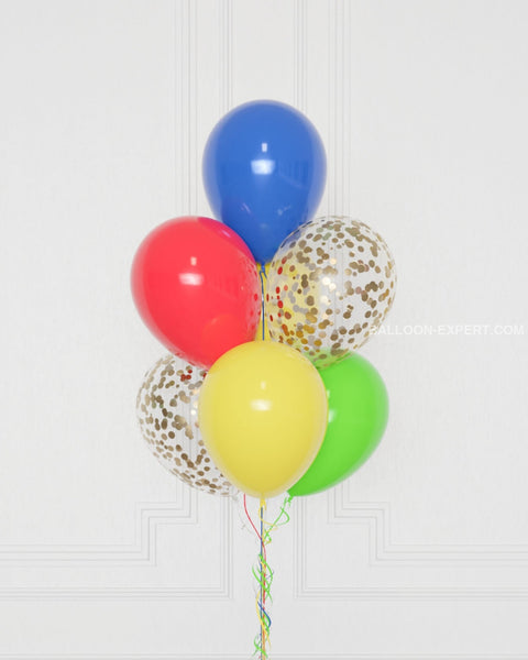Super Mario Bros Confetti Balloon Bouquet 7 Balloons Bouquets