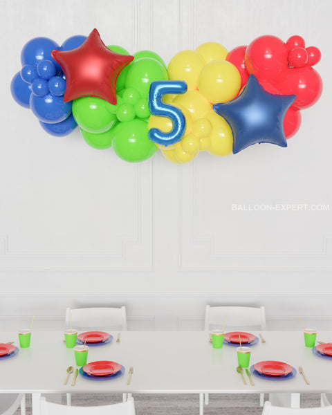 Super Mario bros Number Balloon Garland - 5 feet, sold by Balloon Expert