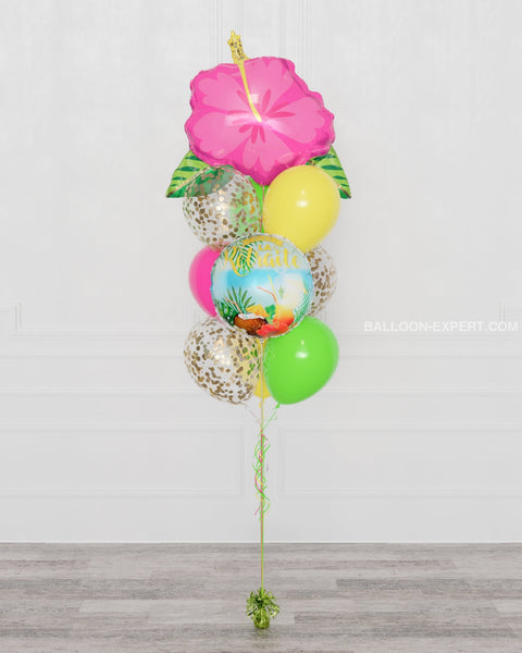 Vive La Retraite Tropical Confetti Balloon Bouquet, 10 Balloons, sold by Balloon Expert