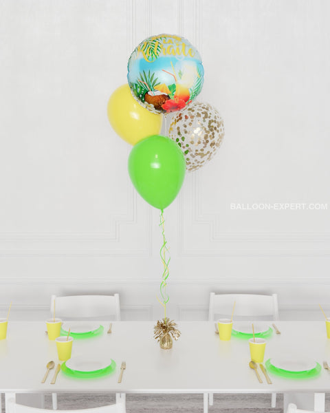 Vive La Retraite Tropical Foil Confetti Balloon Bouquet, 4 Balloons, sold by Balloon Expert