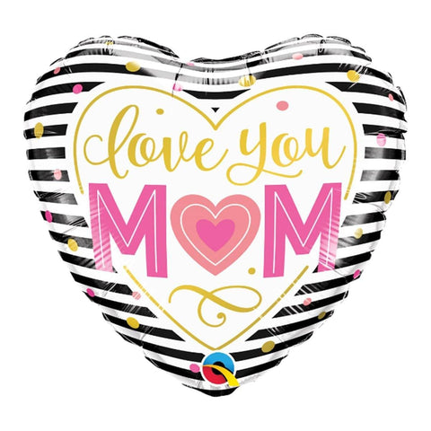Ballon mylar Love You Mom, 18 pouces