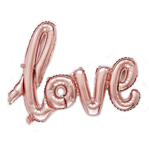Ballon mylar à air Love rose or
