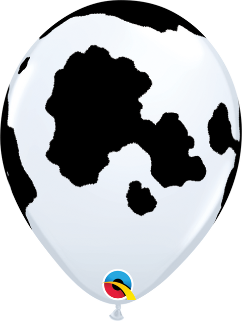 12" Cow Print Latex Balloon, Helium Inflated from Balloon Expert