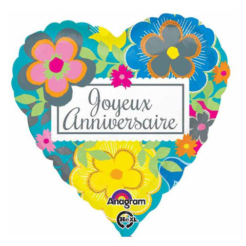 Buy Balloons Joyeux Anniversaire Foil Balloon, 18 Inches sold at Balloon Expert